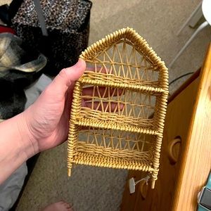 Mini wicker rattan shelves